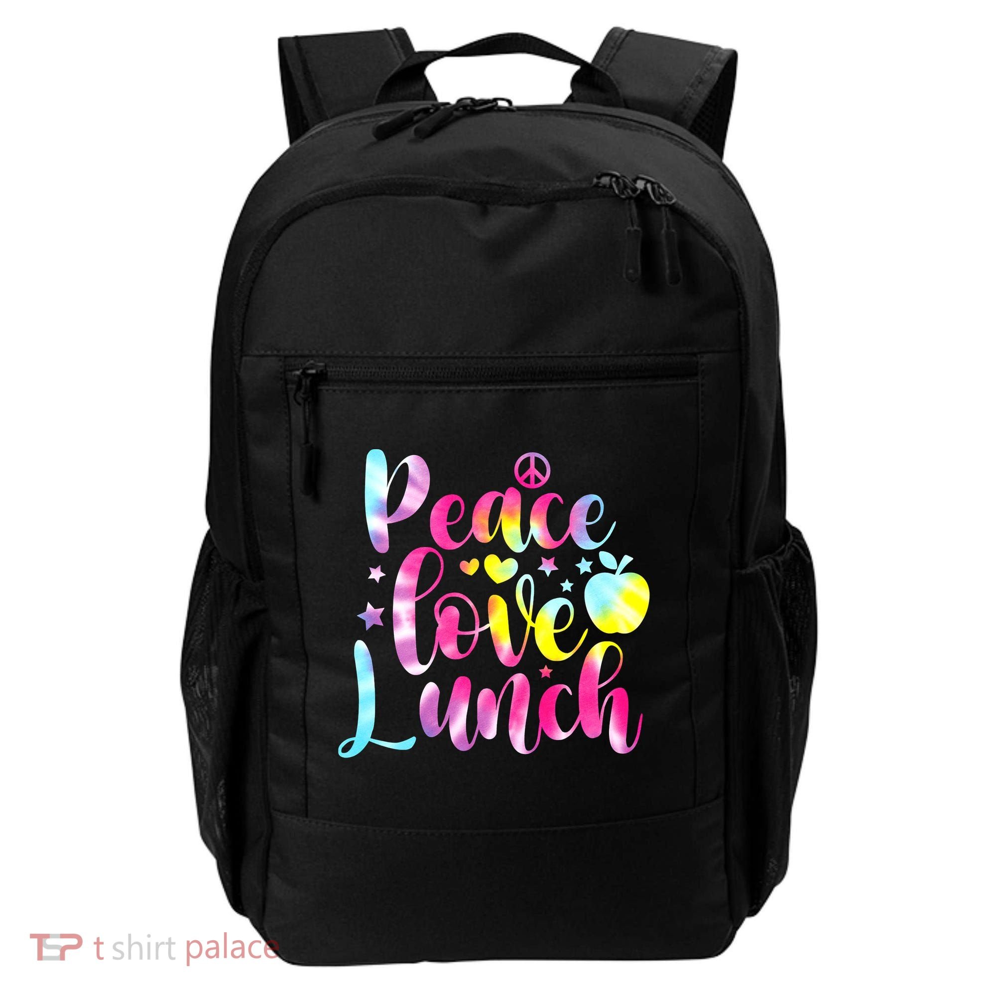 Tie Dye Lunch Lady Peace Love Lunch Cafeteria Squad Wo Backpack