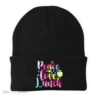 Tie Dye Lunch Lady Peace Love Lunch Cafeteria Squad Wo Beanie thumb 0