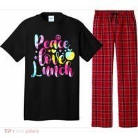 Tie Dye Lunch Lady Peace Love Lunch Cafeteria Squad Wo Pajama Set thumb 0