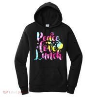 Tie Dye Lunch Lady Peace Love Lunch Cafeteria Squad Wo Women's Hoodie thumb 0