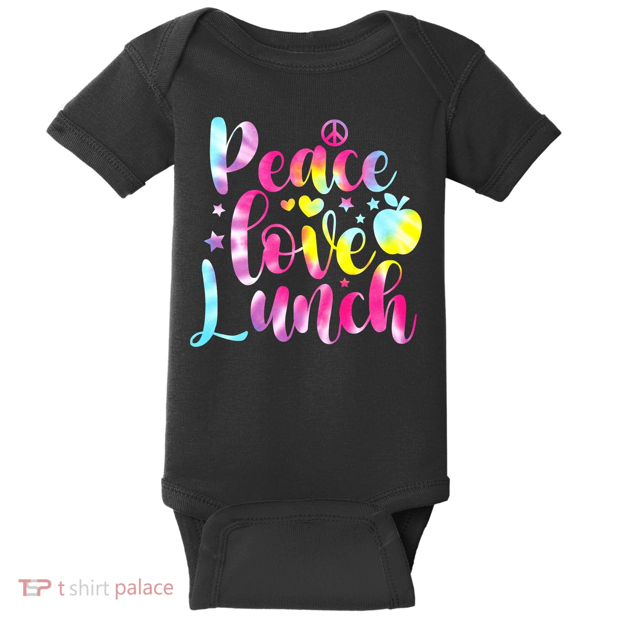 Tie Dye Lunch Lady Peace Love Lunch Cafeteria Squad Wo Baby Bodysuit