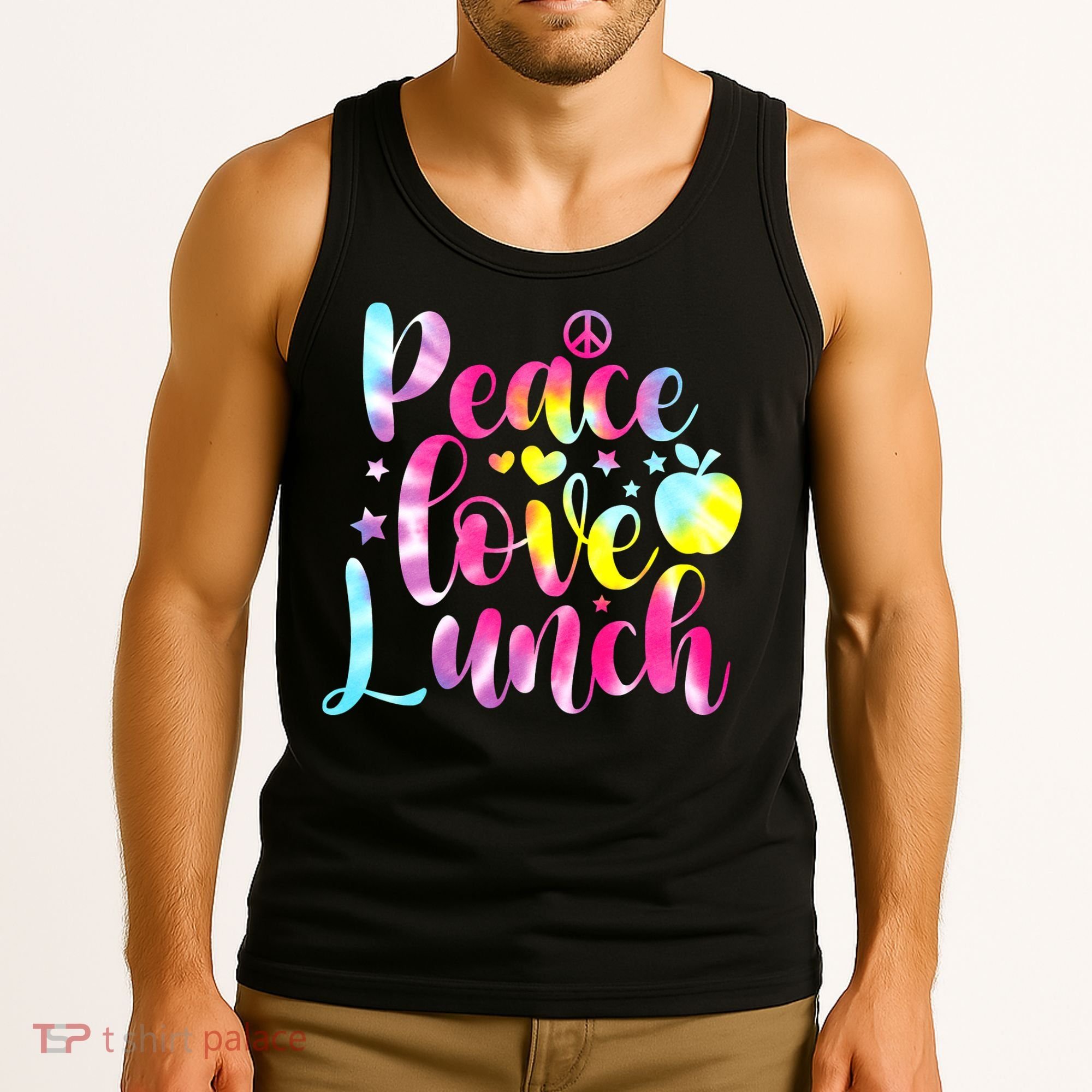 Tie Dye Lunch Lady Peace Love Lunch Cafeteria Squad Wo Tank Top