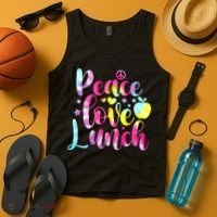 Tie Dye Lunch Lady Peace Love Lunch Cafeteria Squad Wo Tank Top thumb 4