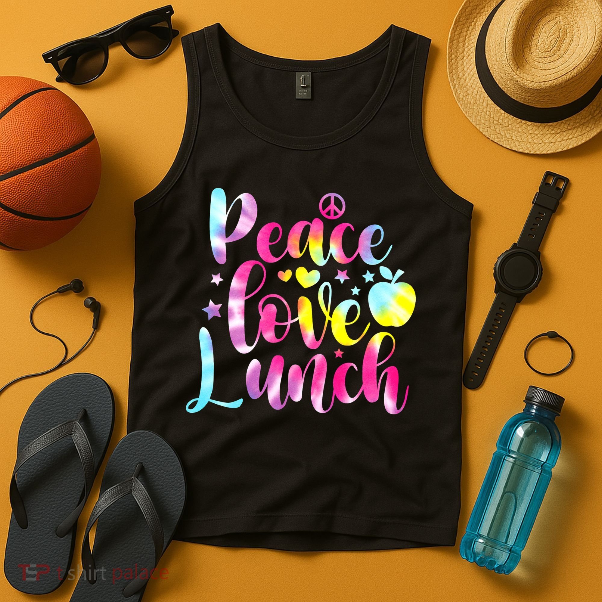 Tie Dye Lunch Lady Peace Love Lunch Cafeteria Squad Wo Tank Top