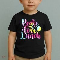 Tie Dye Lunch Lady Peace Love Lunch Cafeteria Squad Wo Toddler T-Shirt thumb 2