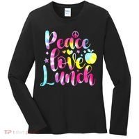 Tie Dye Lunch Lady Peace Love Lunch Cafeteria Squad Wo Women's Long Sleeve Shirt thumb 0