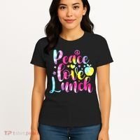 Tie Dye Lunch Lady Peace Love Lunch Cafeteria Squad Wo Women's T-Shirt thumb 4