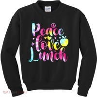 Tie Dye Lunch Lady Peace Love Lunch Cafeteria Squad Wo Kids Sweatshirt thumb 0