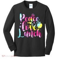 Tie Dye Lunch Lady Peace Love Lunch Cafeteria Squad Wo Kids Long Sleeve Shirt thumb 0