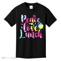 Tie Dye Lunch Lady Peace Love Lunch Cafeteria Squad Wo Kids T-Shirt thumb 0