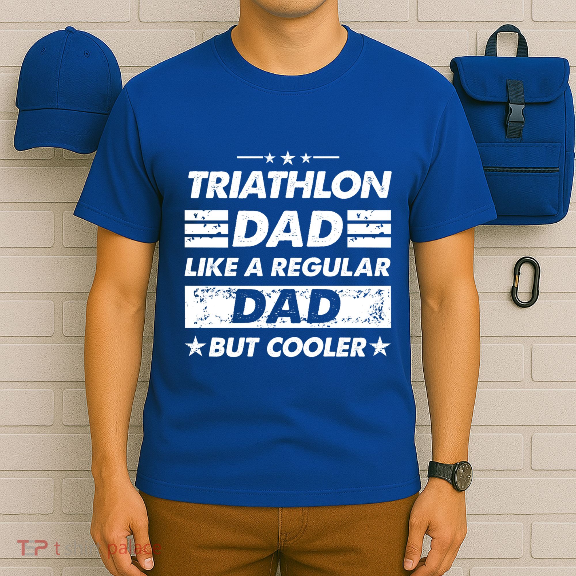 Triathlon Dad Like A Regular Dad Funny Triathlon Great Gift T-Shirt