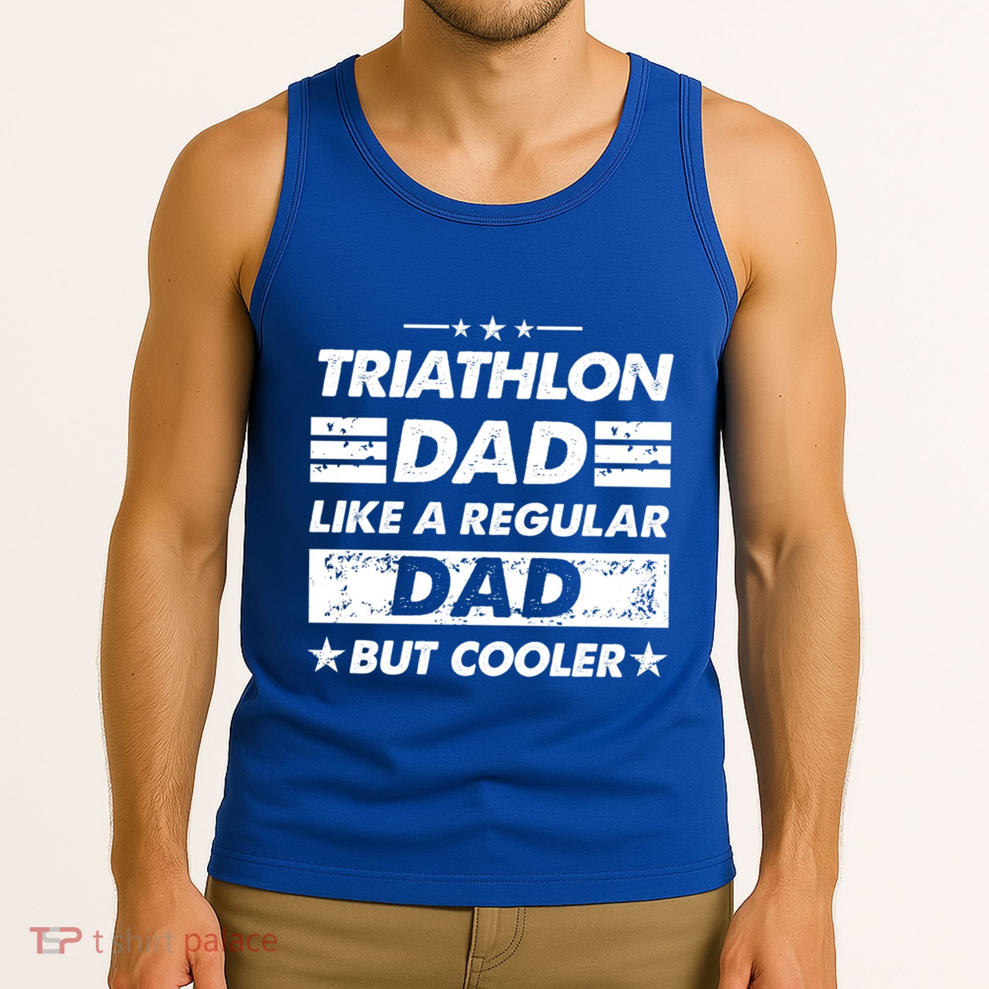 Triathlon Dad Like A Regular Dad Funny Triathlon Great Gift Tank Top