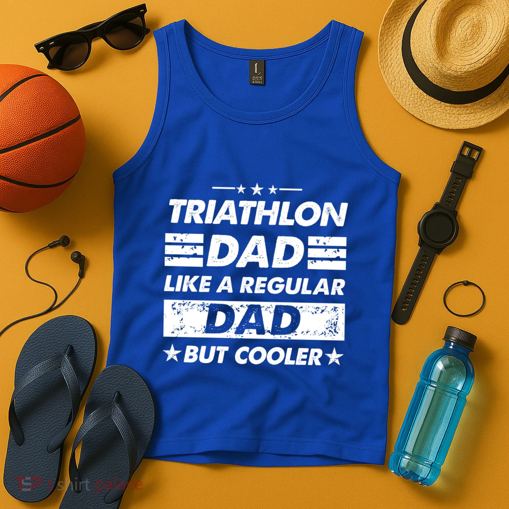 Triathlon Dad Like A Regular Dad Funny Triathlon Great Gift Tank Top