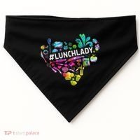 Tie Dye Lunch Lady Cafeteria Staff Welcome Back To School USA-Made Doggie Bandana thumb 0