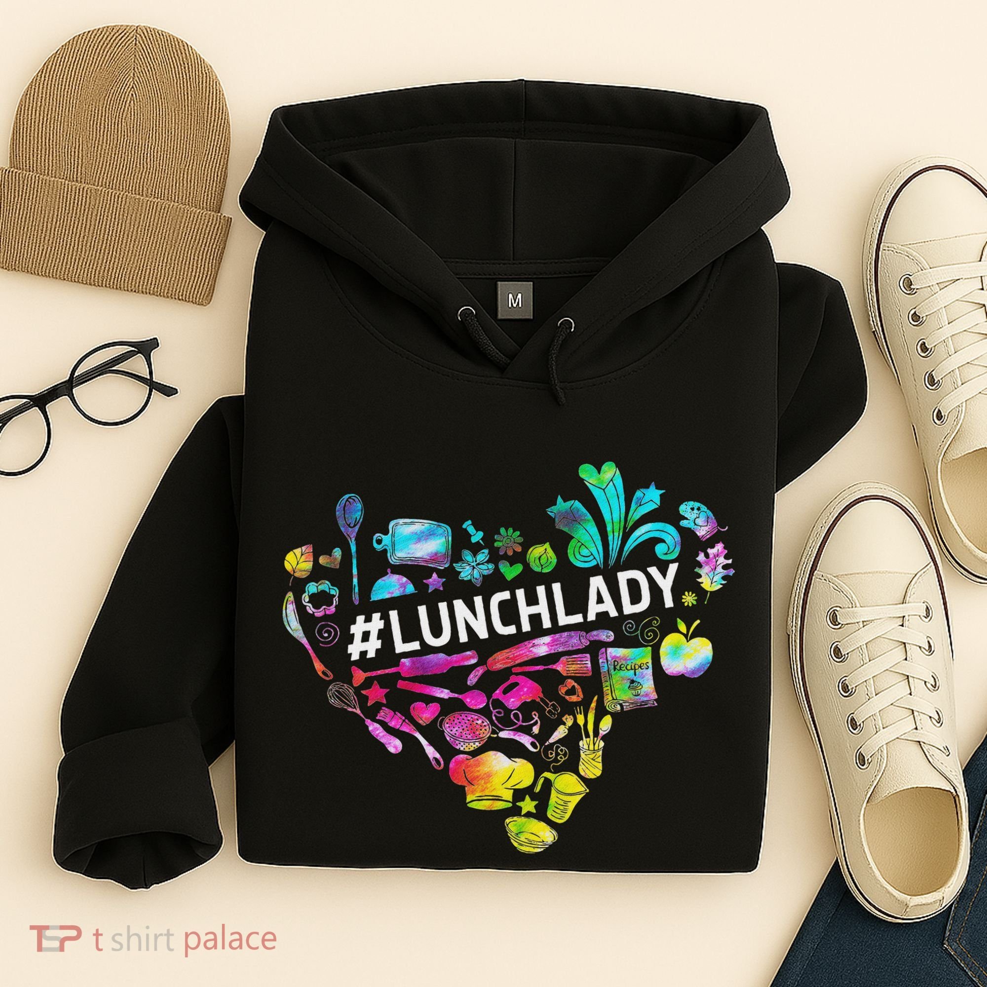 Tie Dye Lunch Lady Cafeteria Staff Welcome Back To School Hoodie