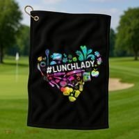 Tie Dye Lunch Lady Cafeteria Staff Welcome Back To School Golf Towel thumb 1