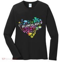 Tie Dye Lunch Lady Cafeteria Staff Welcome Back To School Women's Long Sleeve Shirt thumb 0