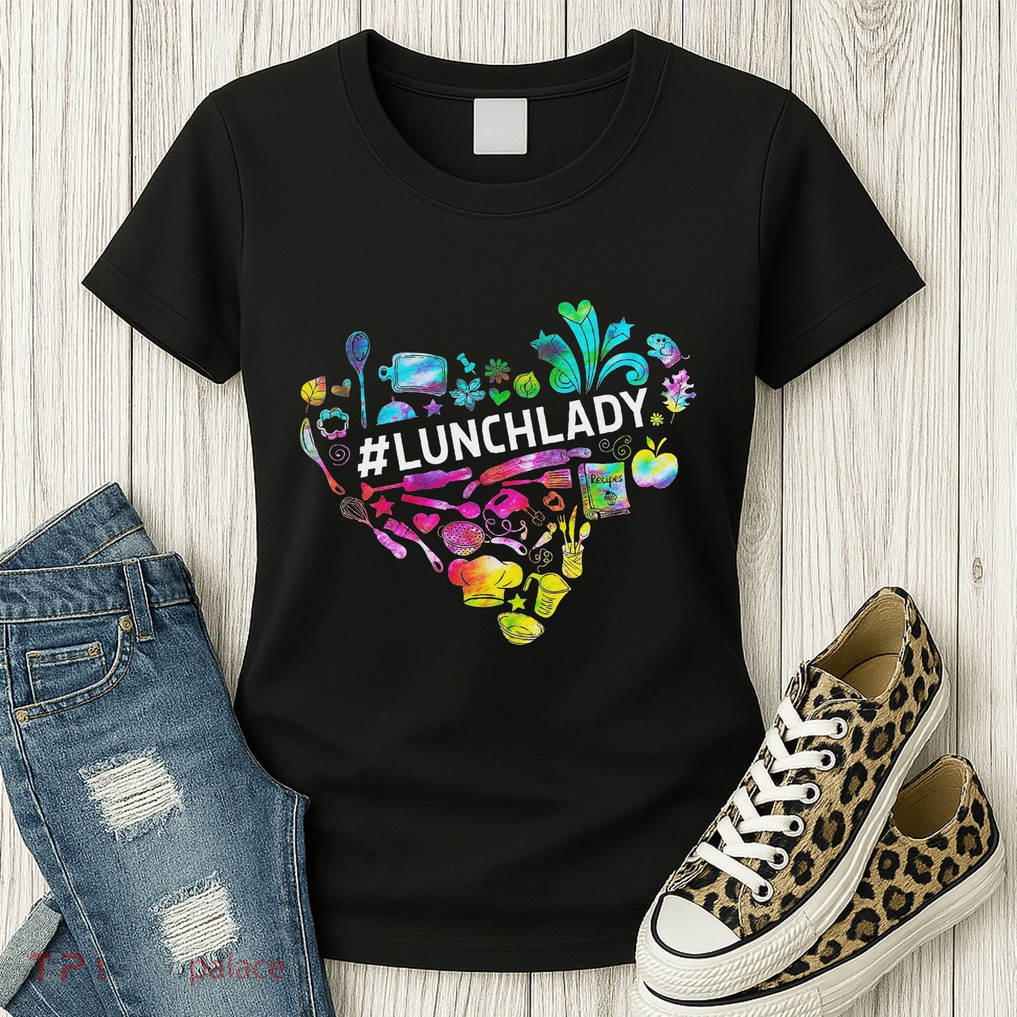 Tie Dye Lunch Lady Cafeteria Staff Welcome Back To School Women's T-Shirt