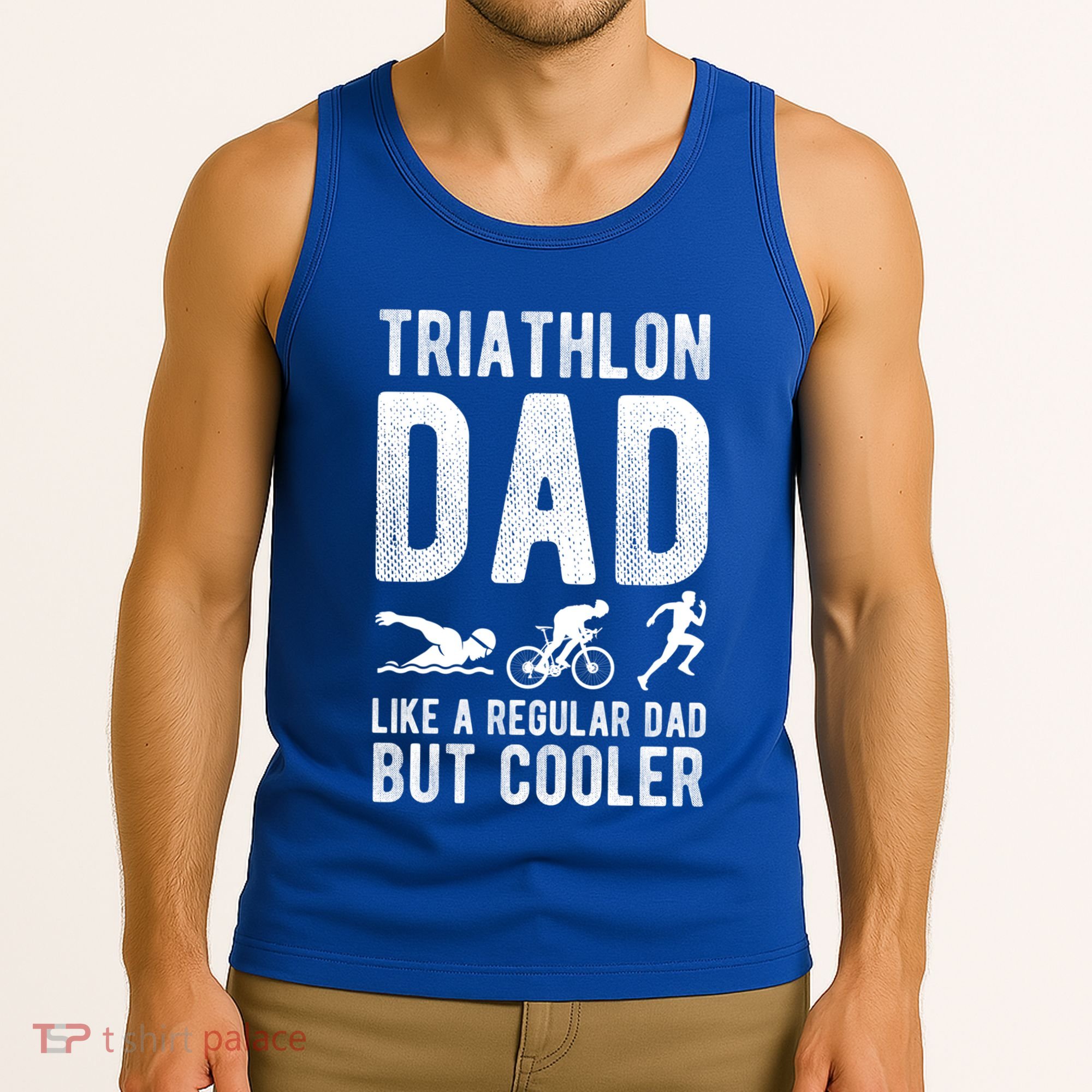 Triathlon Dad Like A Regular Dad But Cooler Triathlon Dad Cute Gift Tank Top