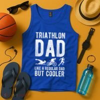 Triathlon Dad Like A Regular Dad But Cooler Triathlon Dad Cute Gift Tank Top thumb 4