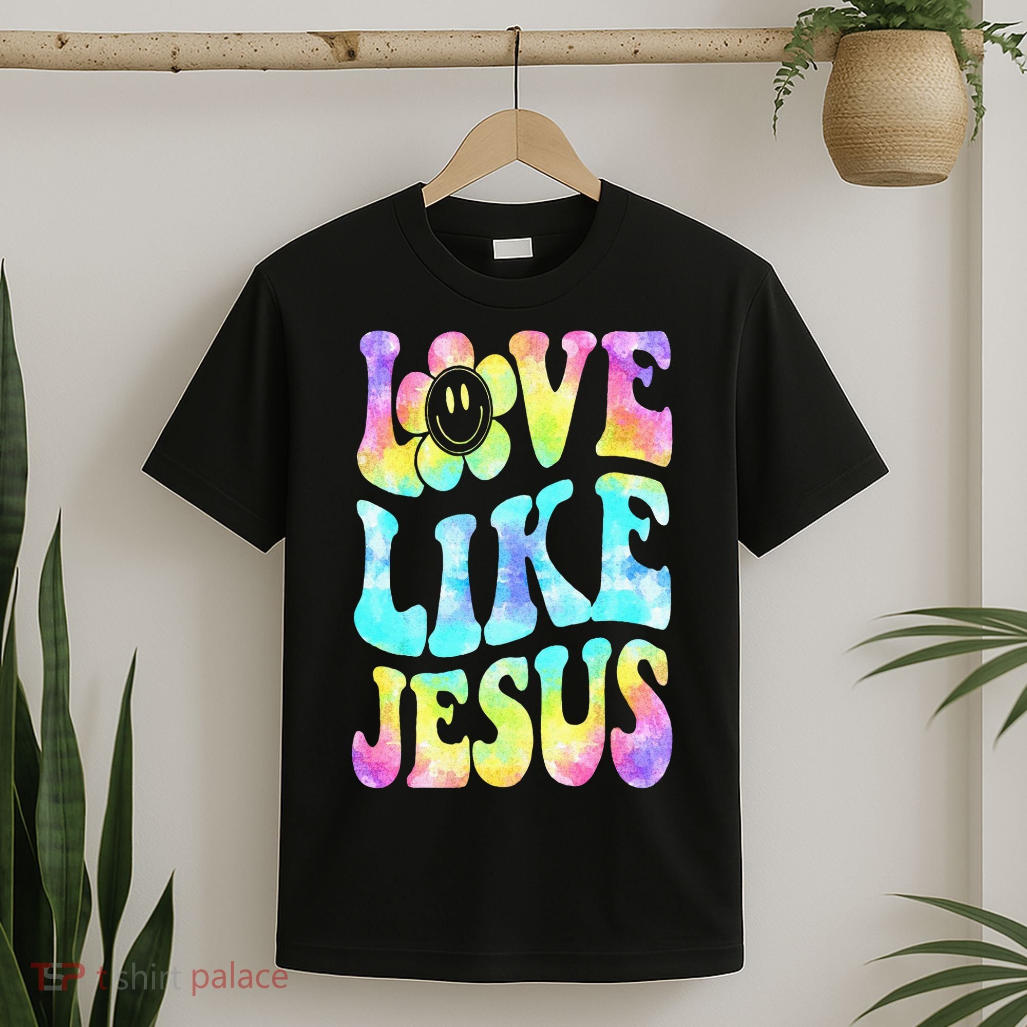 Tie Dye Love Like Jesus Retro Groovy Christian Religious God T-Shirt