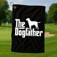 The Dogfather Labrador Funny Dog Owner Golf Towel thumb 1