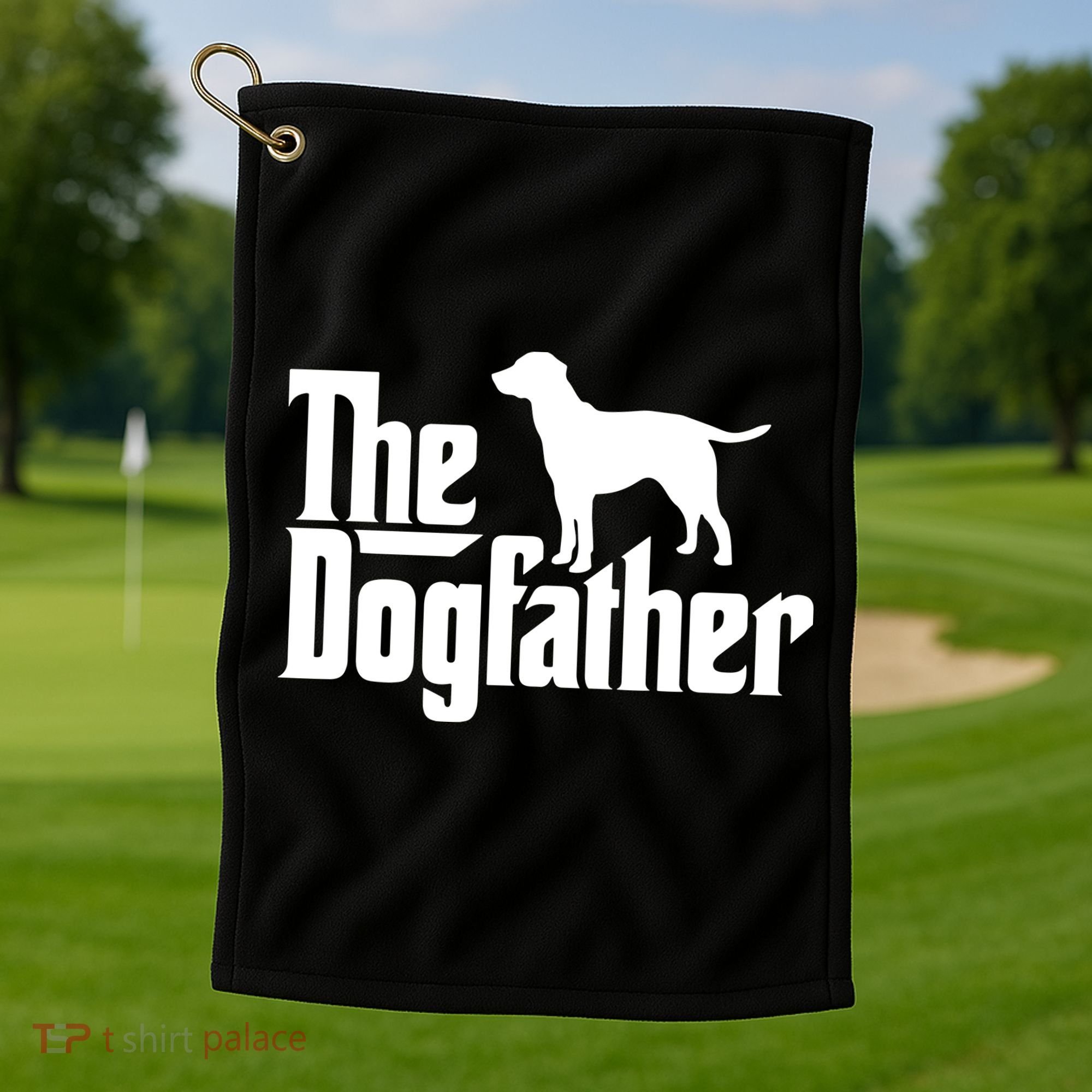 The Dogfather Labrador Funny Dog Owner Golf Towel