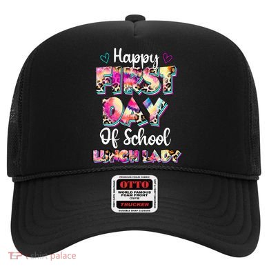 Tie Dye Leopard Happy First Day Of School Lunch Lady Hat