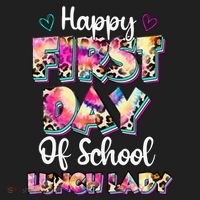 Tie Dye Leopard Happy First Day Of School Lunch Lady Hat thumb 2