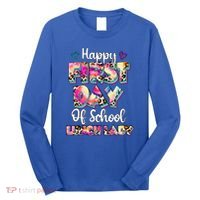 Tie Dye Leopard Happy First Day Of School Lunch Lady Long Sleeve Shirt thumb 0