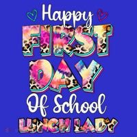Tie Dye Leopard Happy First Day Of School Lunch Lady Long Sleeve Shirt thumb 2