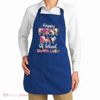 Tie Dye Leopard Happy First Day Of School Lunch Lady Apron thumb 2