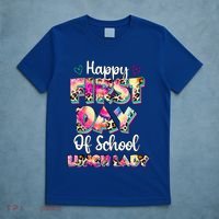 Tie Dye Leopard Happy First Day Of School Lunch Lady T-Shirt thumb 5