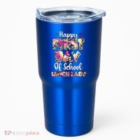 Tie Dye Leopard Happy First Day Of School Lunch Lady Tumbler thumb 0