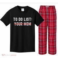 To Do List Your Mom Sarcastic To Do List Ur Mom Funny Meme Kids Plaid Pajama Set thumb 0
