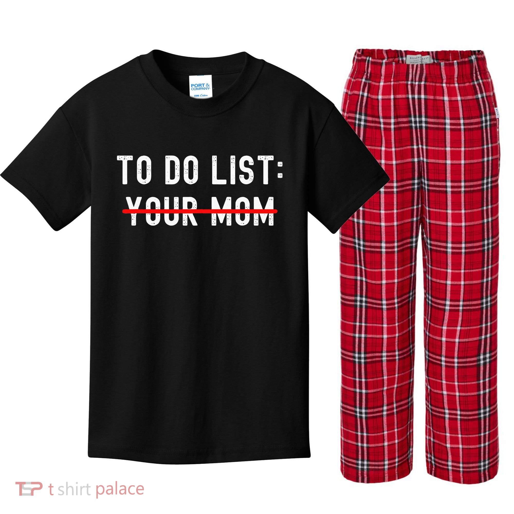 To Do List Your Mom Sarcastic To Do List Ur Mom Funny Meme Kids Plaid Pajama Set