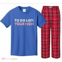 To Do List Your Mom Kids Plaid Pajama Set thumb 0
