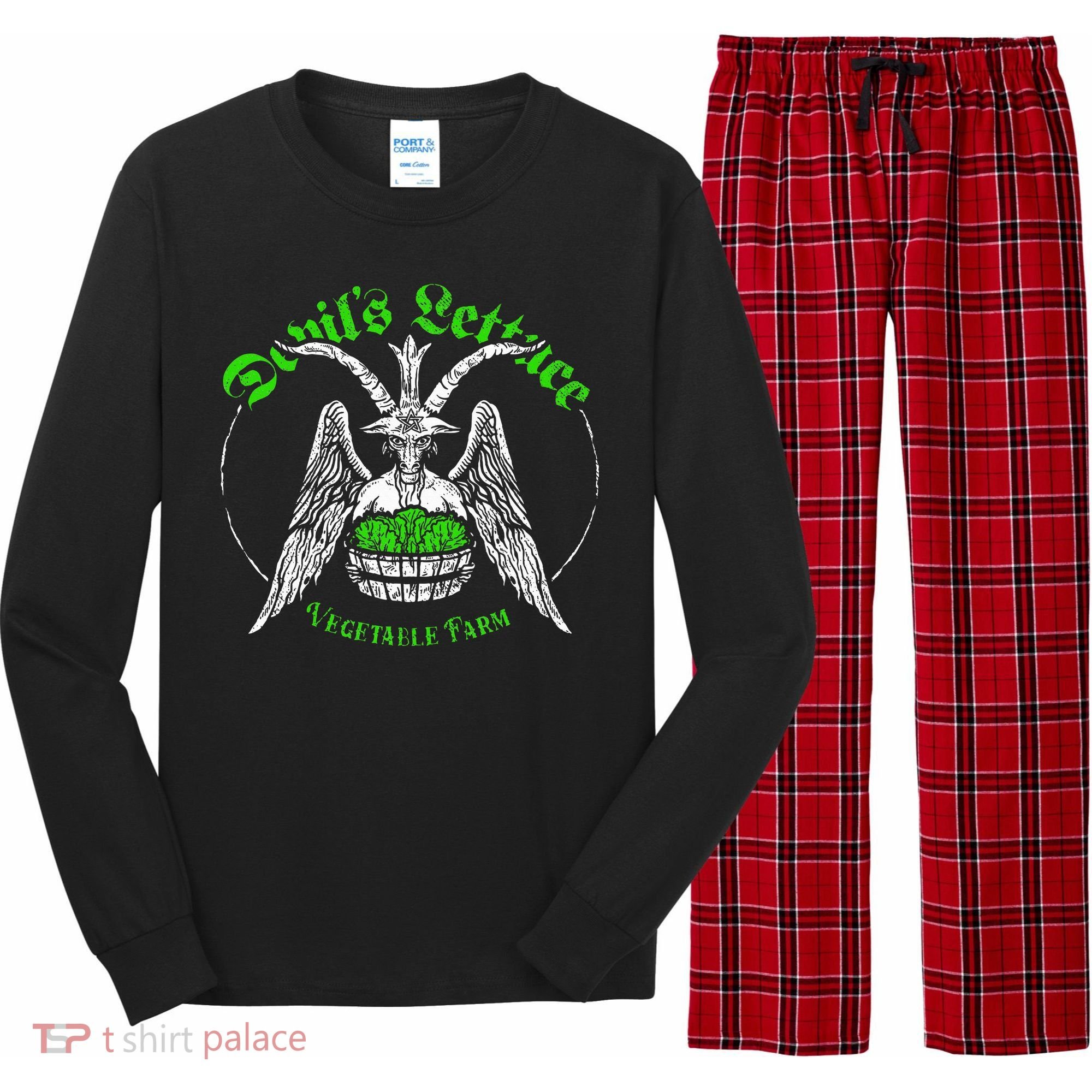 The Devils Lettuce Vegetable Farm Dank Meme Funny Long Sleeve Pajama Set