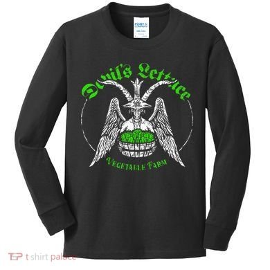 The Devils Lettuce Vegetable Farm Dank Meme Funny Kids Long Sleeve Shirt