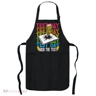 Testing Day Motivational School Teacher Rock The Test Day Apron