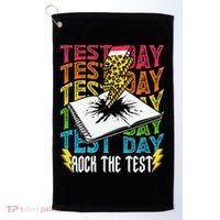 Testing Day Motivational School Teacher Rock The Test Day Golf Towel thumb 0