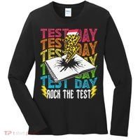 Testing Day Motivational School Teacher Rock The Test Day Women's Long Sleeve Shirt thumb 0