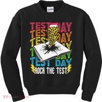 Testing Day Motivational School Teacher Rock The Test Day Kids Sweatshirt thumb 0