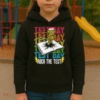 Testing Day Motivational School Teacher Rock The Test Day Kids Hoodie thumb 3