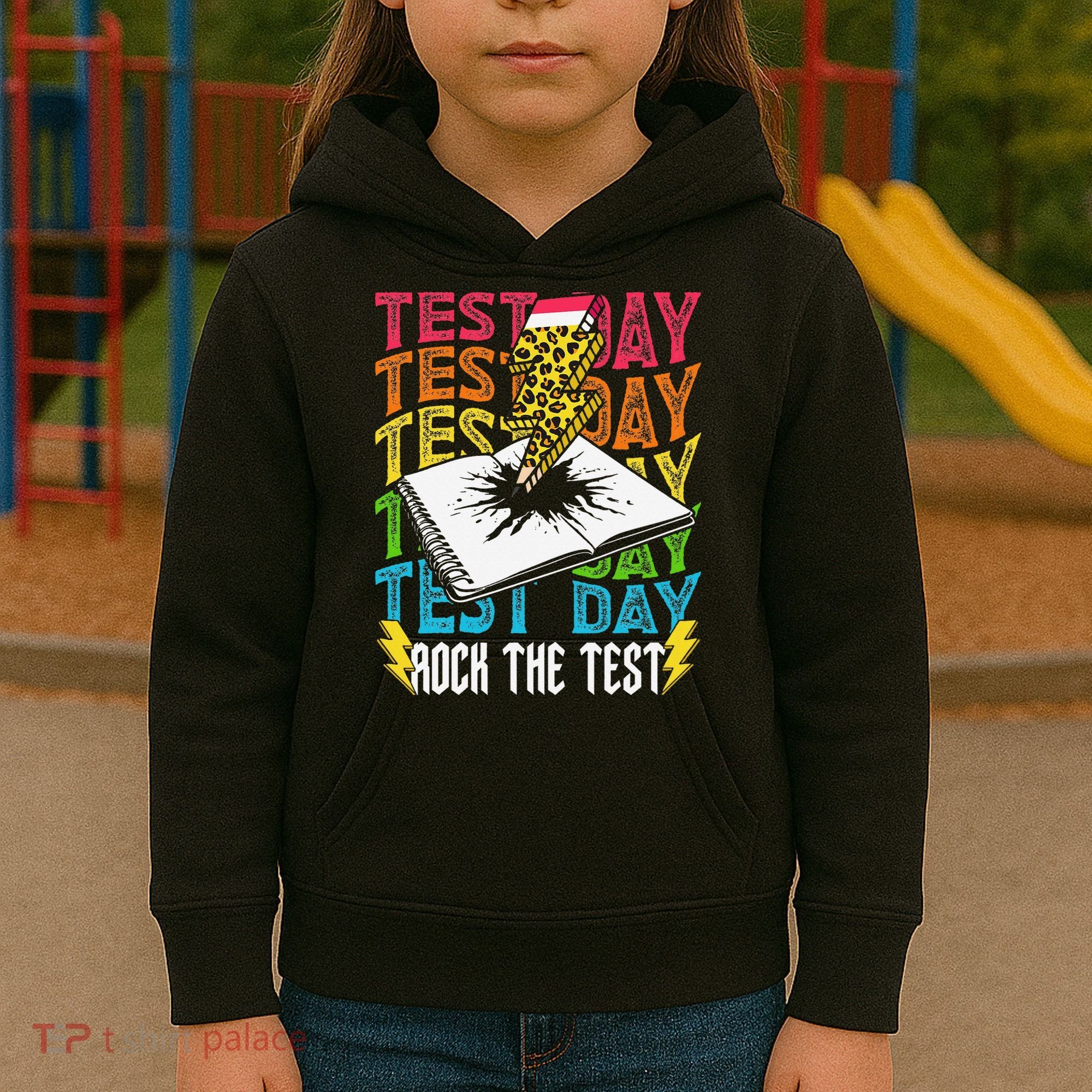 Testing Day Motivational School Teacher Rock The Test Day Kids Hoodie