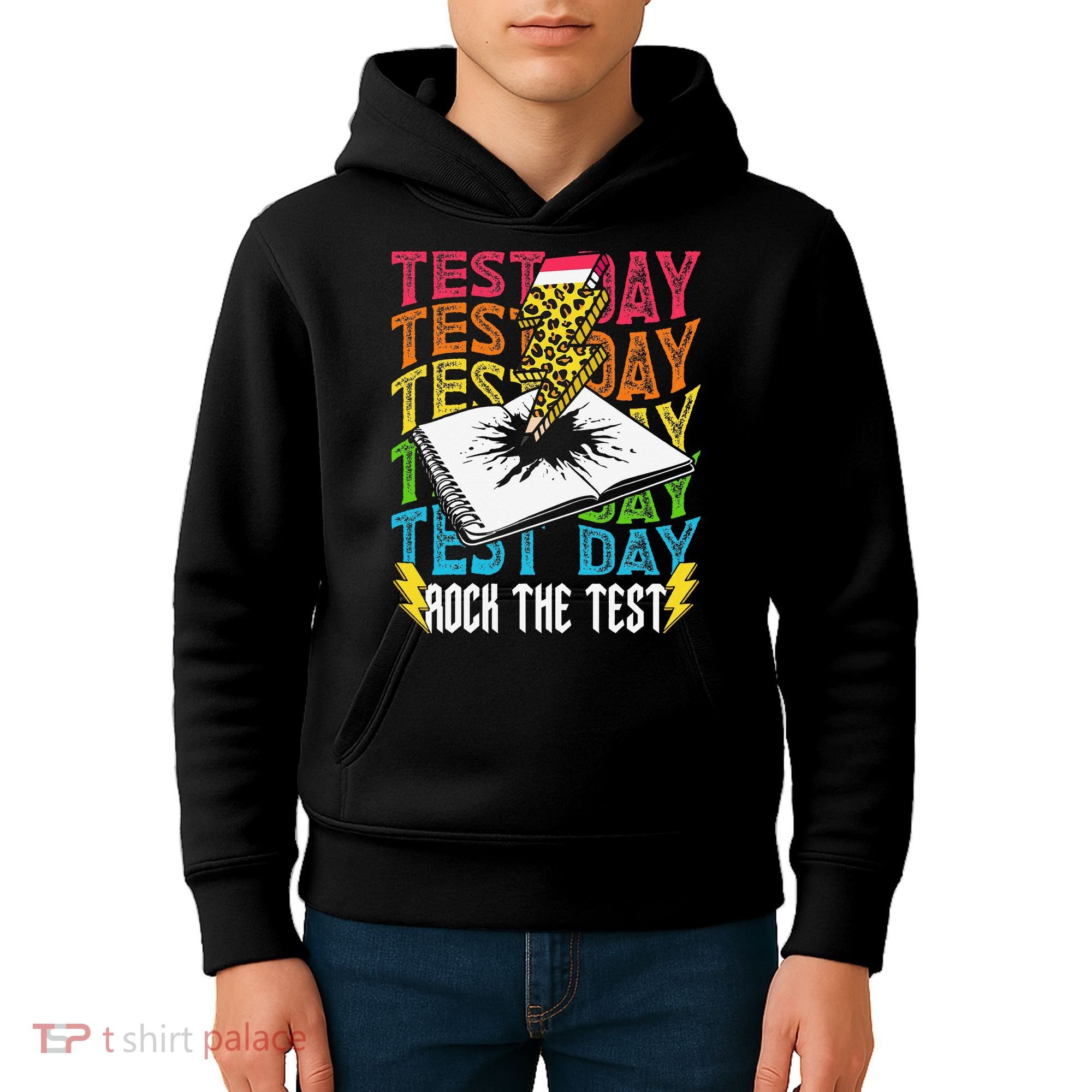 Testing Day Motivational School Teacher Rock The Test Day Kids Hoodie