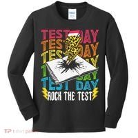 Testing Day Motivational School Teacher Rock The Test Day Kids Long Sleeve Shirt thumb 0