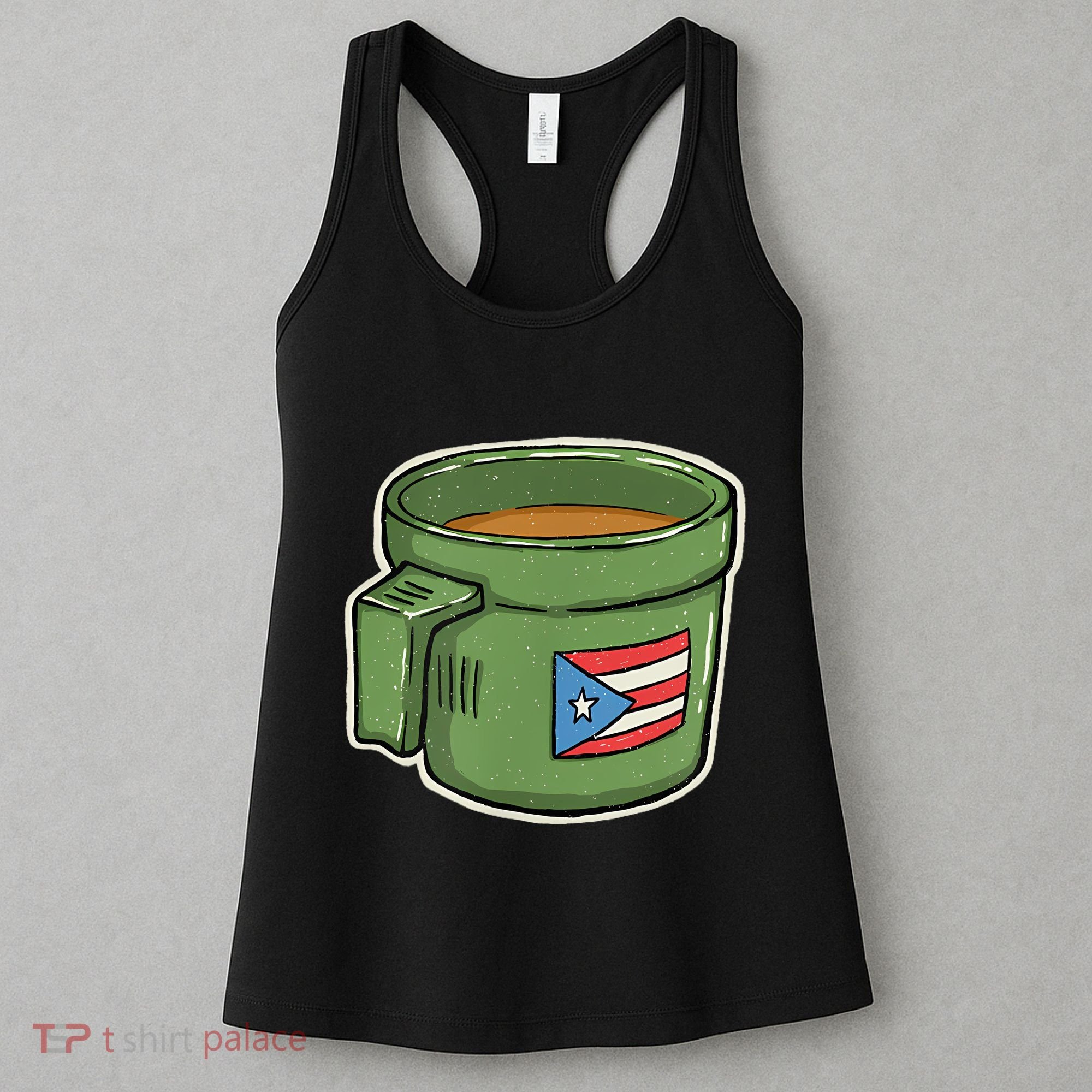 Tacita De Mantequilla Cafe Puerto Rico Bandera Boricua Women's Tank Top