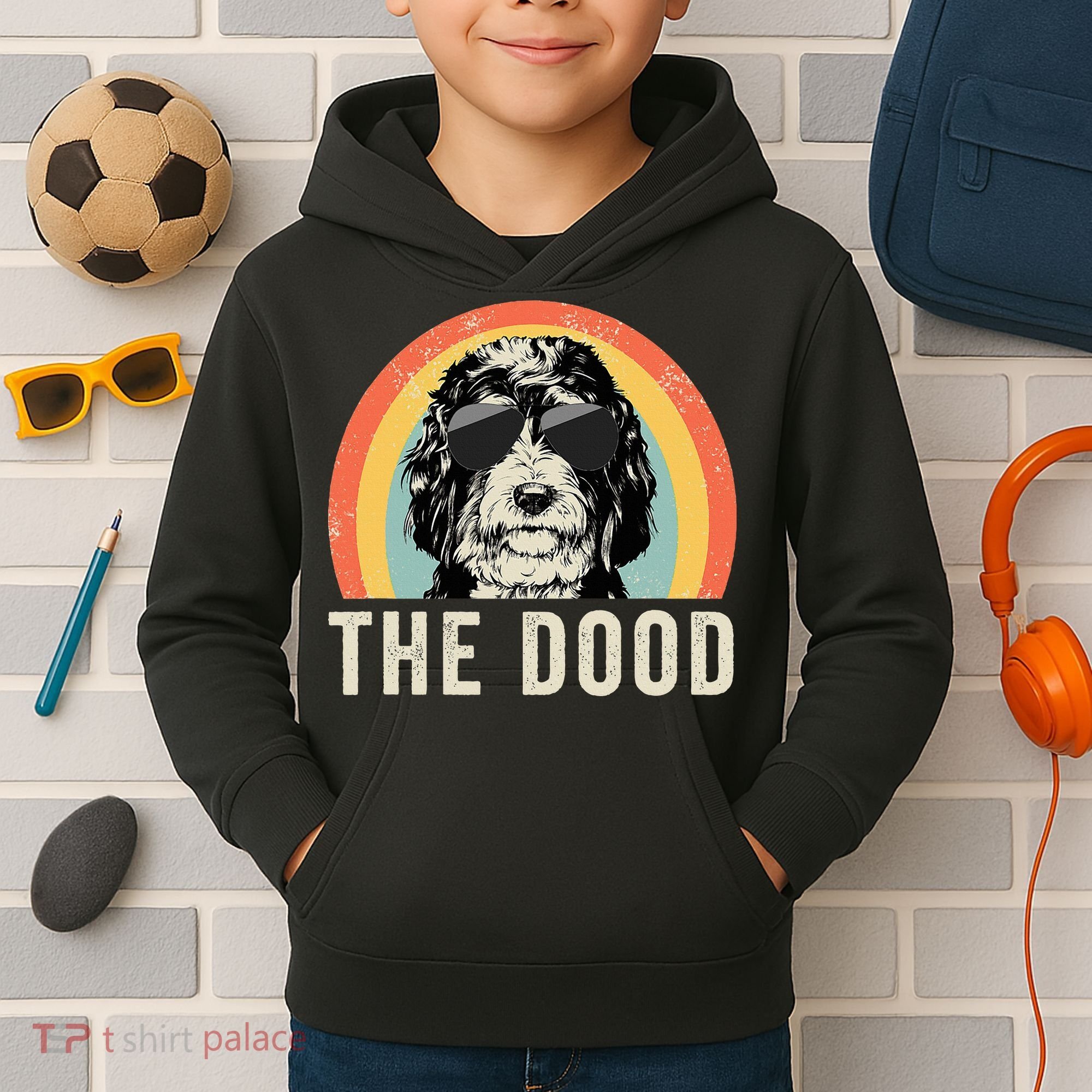 The Dood Mom Bernedoodle Doodle Dog Dad Kids Hoodie