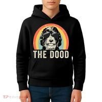 The Dood Mom Bernedoodle Doodle Dog Dad Kids Hoodie thumb 4